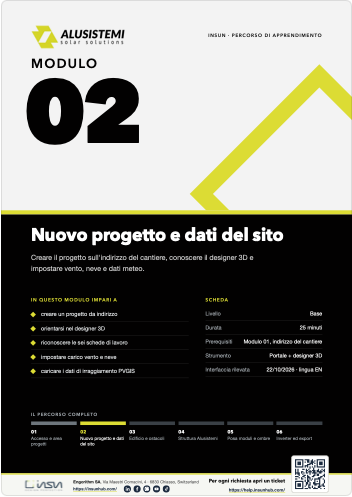 Nuovo progetto e dati del sito